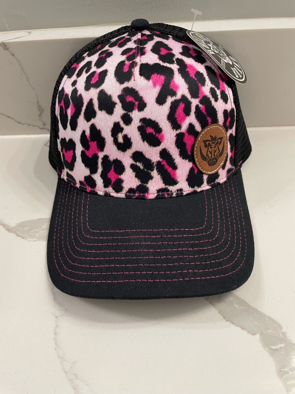 Bull Hog Brand Pink Leopard Print Hat